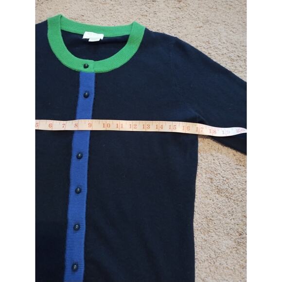 Kate Spade New York Color Block Button Front Sweater Navy Multi Colored - Picture 7 of 8